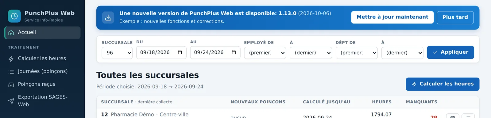 La bannière de nouvelle version